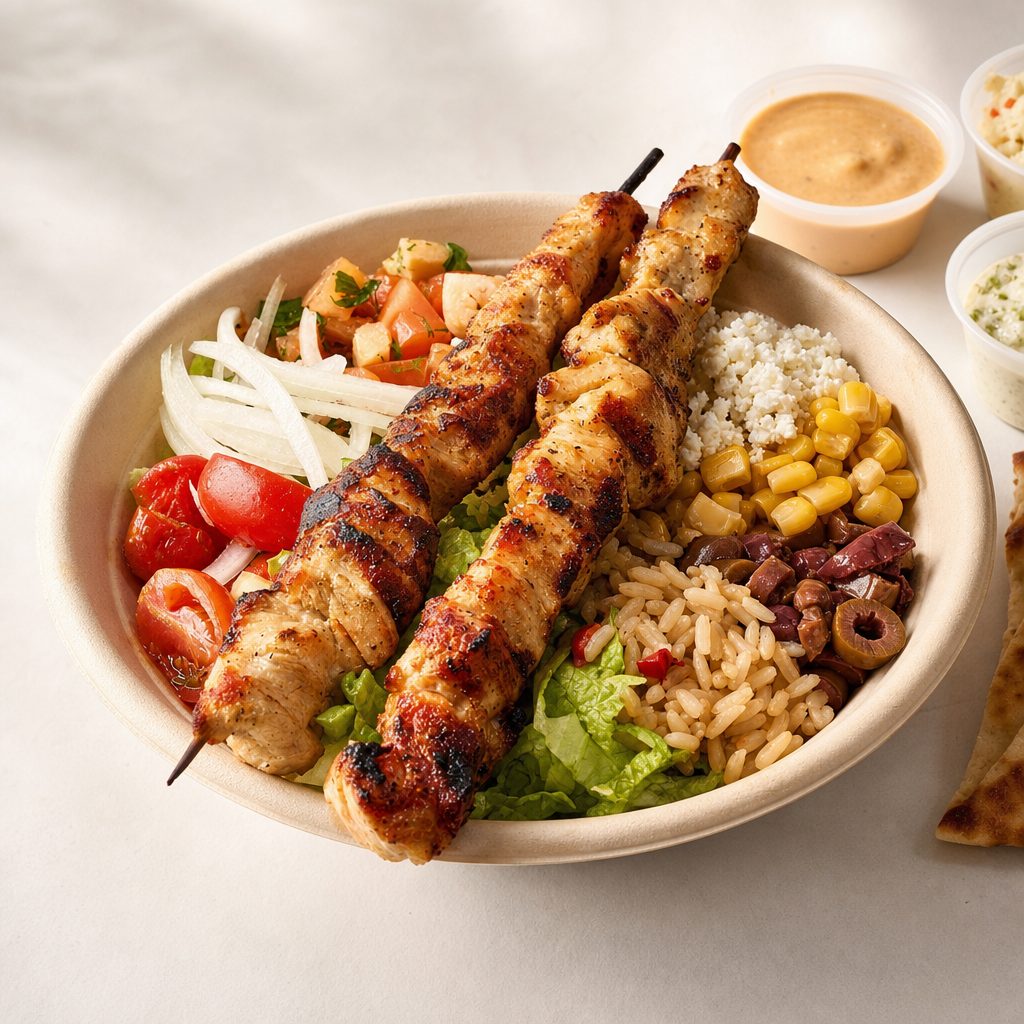 Chicken Souvlaki Bowl.