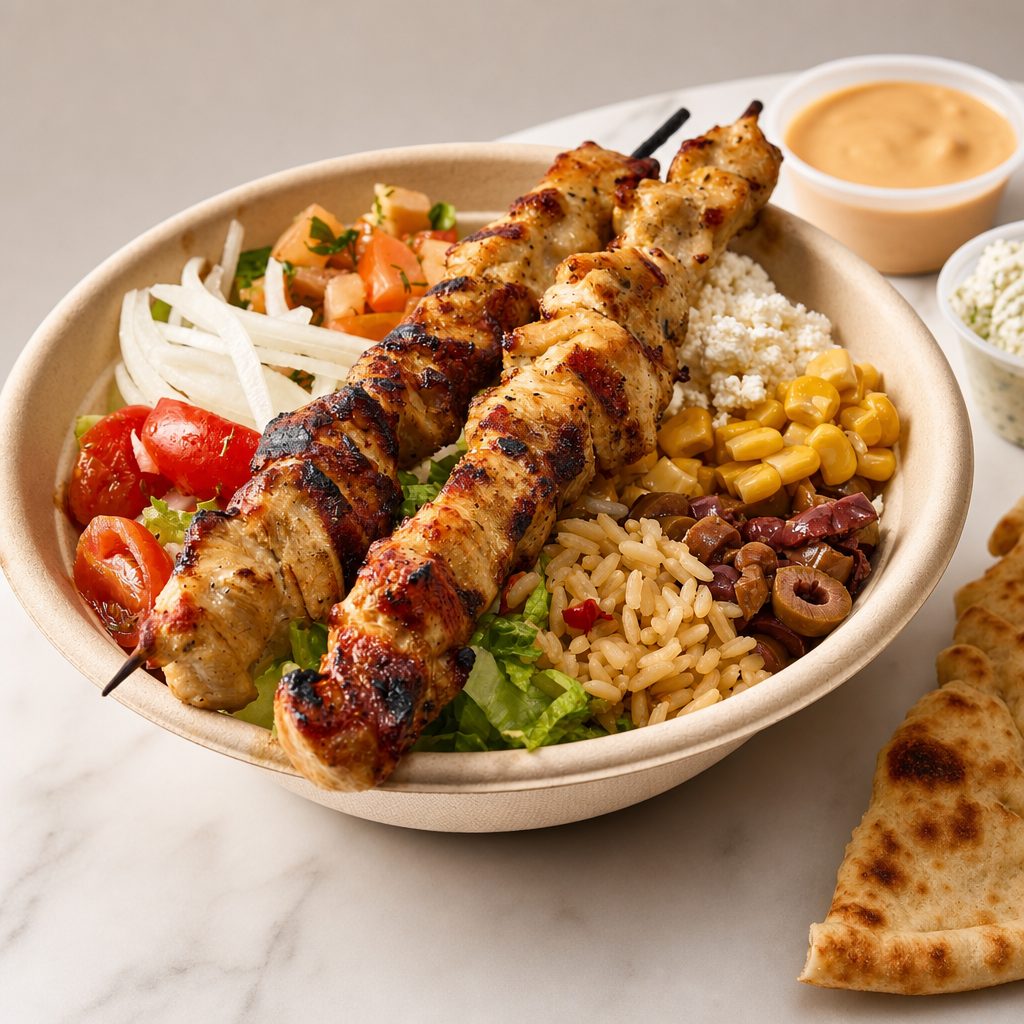 Chicken Souvlaki Bowl.