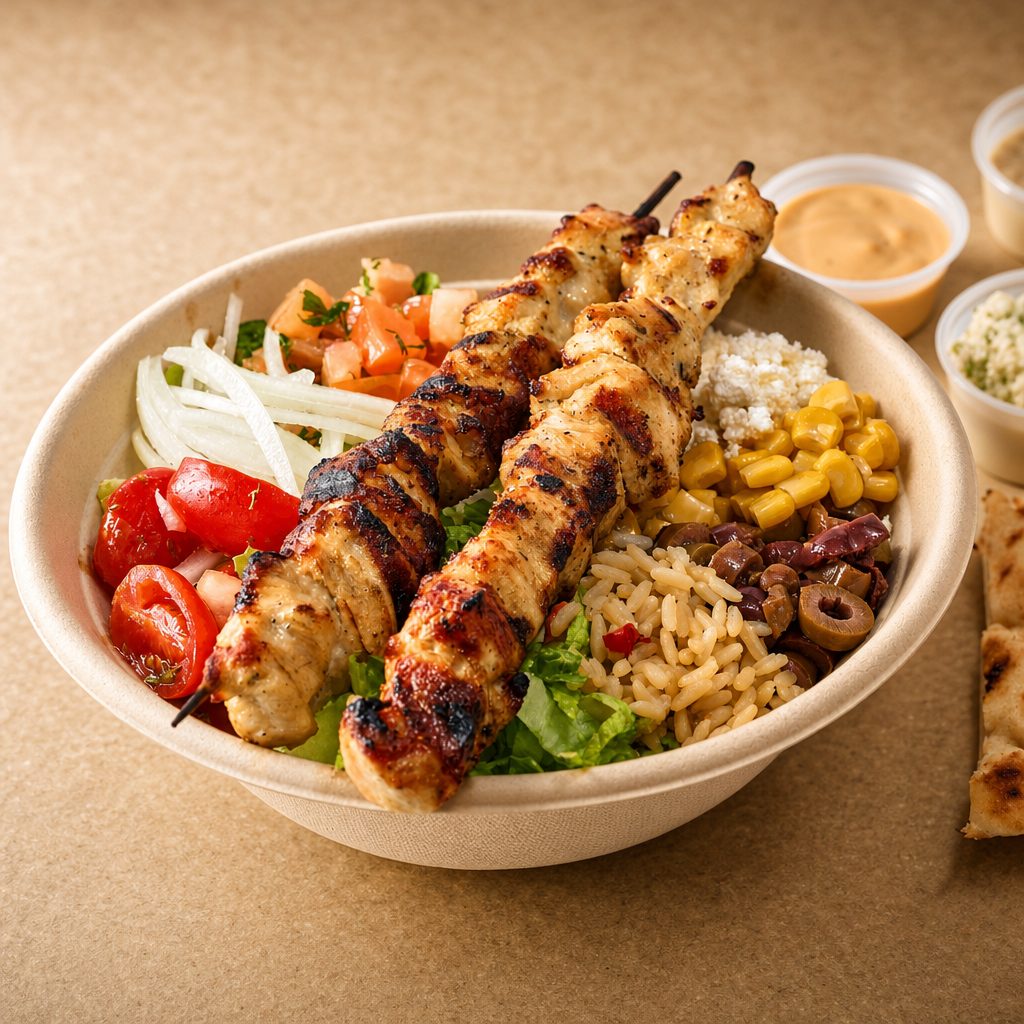 Chicken Souvlaki Bowl.