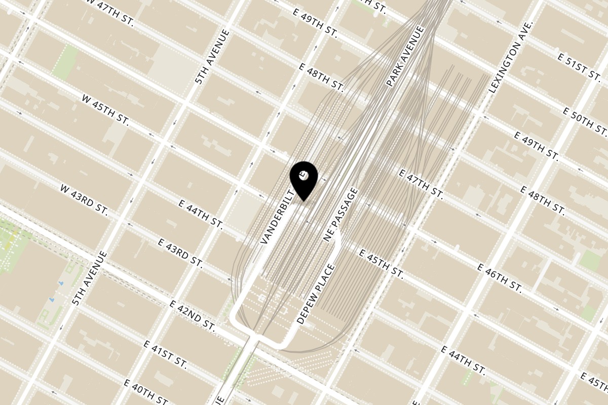 Map showing the location of Pita Yeero Park Ave on 230 Park Avenue in New York