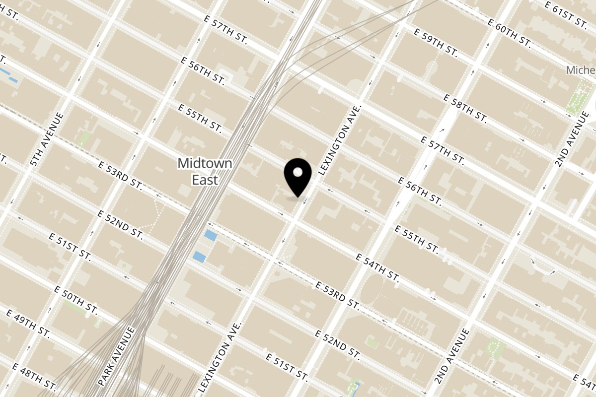 Map showing the location of Pita Yeero Lexington Ave on 644 Lexington Ave in New York